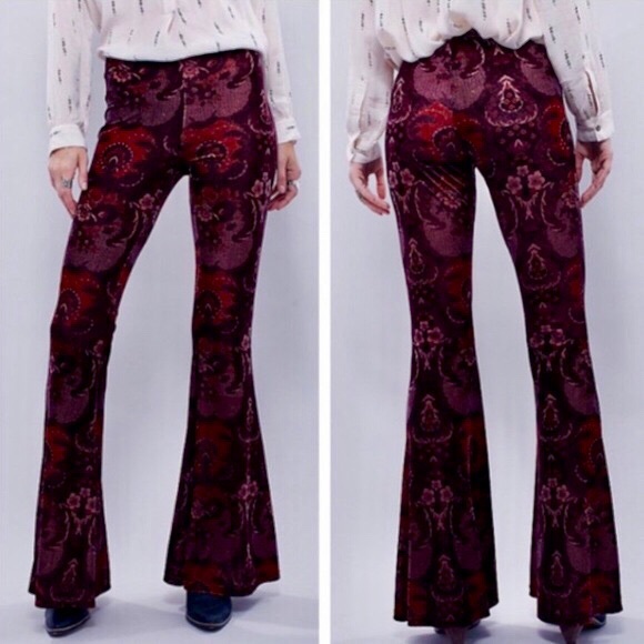 free people velvet flare pants